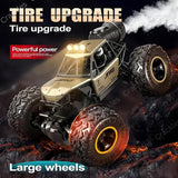 1:12 Scale 2.4Ghz Rechargeable Remote Control 4WD Alloy Off Road All Terrain Rock Crawler Toy Car, inbuilt with Booster Spray Function and Long Battery Life for Kids Adults