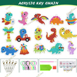 DIY Diamond Painting Sticker Kit for Boys, 15 Dinosaur Gem Art Stickers, 5D Diamond Art & Craft Activity Kit with Colourful Rhinestones & Tools, Birthday Gift for Boys 6-12 Years