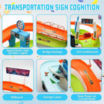 Car Race Tracks for Boys Car Adventure Toys for 3+ Year Old Boys Girls, City Rescue Preschool Educational Toy Vehicle Puzzle Car Track Playsets for Toddlers (Urban Rail Transit)