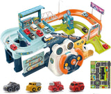 Car Race Tracks for Boys Car Adventure Toys for 3+ Year Old Boys Girls, City Rescue Preschool Educational Toy Vehicle Puzzle Car Track Playsets for Toddlers (Urban Rail Transit)