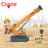 Friction Crane Toys for Boys - 1:55 Model Construction Toy with Straight Boom Arm, Movable Hook & 360° Rotation | Push & Go Toy Truck for Kids Age 3+ | Multicolor