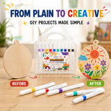 Acrylic Marker Pens Set | 12 Shades Multi-Surface Paint Markers for Rock, Wood, Glass, Ceramic & Fabric Painting | Art Craft, Calligraphy, Doodling, Sketching & DIY Projects