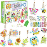DIY Diamond Painting Sticker Kit for Kids, 15 Cute Animal & Nature Gem Art Stickers, 5D Diamond Art & Craft Kit with Colourful Rhinestones & Tools, Birthday Gift for Boys & Girls 6-12 Years