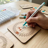 Warli Art DIY Kit with 12 Acrylic Markers | Wooden MDF Painting Kit with Coasters, Fridge Magnet, Bookmark & Art Board | Screen-Free Creative Gift for Kids, Return Gift & Hobby Kit