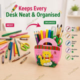 Wooden Pen Stand for Kids, Colourful Pencil Holder & Desk Stationery Organiser, Birthday Return Gifts and Party Favours for Boys and Girls 6-10 years old, Kanjak Gifts