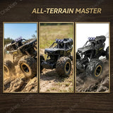 1:12 Scale 2.4Ghz Rechargeable Remote Control 4WD Alloy Off Road All Terrain Rock Crawler Toy Car, inbuilt with Booster Spray Function and Long Battery Life for Kids Adults