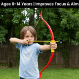 Super Archery Bow and Arrow Set for Kids with quiver | Indoor Outdoor Archery Game with 4 Suction Tip Arrows | Boys Toys Age 4-14 Years | Action Adventure Shooting Game Toy