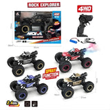 1:12 Scale 2.4Ghz Rechargeable Remote Control 4WD Alloy Off Road All Terrain Rock Crawler Toy Car, inbuilt with Booster Spray Function and Long Battery Life for Kids Adults