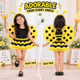 Ladybug & Bee Fancy Dress Costume for Girls with Wings & Skirt, Ages 3–6