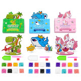 Diamond Painting Kit for Kids, Dinosaur Shark Unicorn DIY 3D Stereoscopic Crystal Art & Craft Kits with Colourful Gem Beads, Diamond Pen & Tray, Birthday Gift for Kids