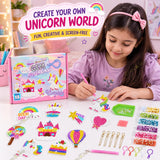 DIY Diamond Painting Sticker Kit for Girls, 15 Cute Unicorn & Sweet Theme Gem Art Stickers, 5D Diamond Art & Craft Activity Kit, Creative Birthday Gift for Girls 6-12 Years