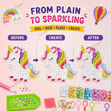 DIY Diamond Painting Sticker Kit for Girls, 15 Cute Unicorn & Sweet Theme Gem Art Stickers, 5D Diamond Art & Craft Activity Kit, Creative Birthday Gift for Girls 6-12 Years