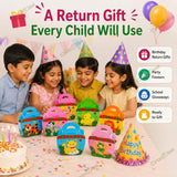 Wooden Pen Stand for Kids, Colourful Pencil Holder & Desk Stationery Organiser, Birthday Return Gifts and Party Favours for Boys and Girls 6-10 years old, Kanjak Gifts