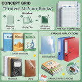 Transparent Book Cover Film – 30 Pcs Self Adhesive Waterproof Paper Sticker Book Covers | 3 Sizes (10 Each) Protective Book Binding Cover for School Textbooks, Notebooks, Office Books