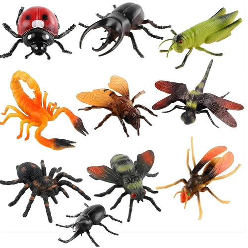 10 PCS Jumbo Insect Toys for Kids | Realistic Insects Toys Set for Pretend Play, Prank Toy Fun, Learning & Educational Activities | Big Size Bug Figures for Boys & Girls