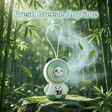 Handheld Panda Mini Portable Fan, Powerful Hand Fan Cute Design 3 Speed Personal Small Desk Fan, Lightweight Rechargeable USB Handheld Fan for Girls, Women, Men, Kids, Indoor, Outdoor