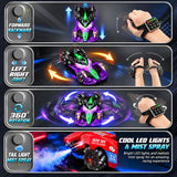 Formula Style F1 4WD RC Drift Car with Wrist Gesture & 2.4GHz Dual Control | 360° Rotation, Mist Smoke, RGB Lights & Music | Rechargeable Stunt Racing Car Toy for Kids Boys & Girls Age 6+