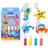Multi Theme Mess-Free Glue Painting Kit | DIY Keychain Craft Set