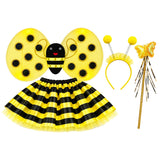 Ladybug & Bee Fancy Dress Costume for Girls with Wings & Skirt, Ages 3–6
