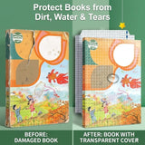 Transparent Book Cover Film – 30 Pcs Self Adhesive Waterproof Paper Sticker Book Covers | 3 Sizes (10 Each) Protective Book Binding Cover for School Textbooks, Notebooks, Office Books