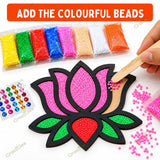 Diwali Rangoli DIY Art & Craft Kit for Kids, Boys & Girls | 6 MDF Cutouts, 8 Colourful Snow Mud Pouches & Ganesh Lakshmi Standee | Diwali Decoration, Festive Activity & Gift Set for Home