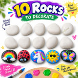 Glow in the Dark Rock Painting Kit for Kids 6-12 Years | DIY Art & Craft Activity Set with 10 Rocks & Paints | Kids Craft Paint Set, Creative Art Supplies & Birthday Gift Toy for Boys & Girls