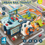 Car Race Tracks for Boys Car Adventure Toys for 3+ Year Old Boys Girls, City Rescue Preschool Educational Toy Vehicle Puzzle Car Track Playsets for Toddlers (Urban Rail Transit)