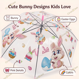 Crackles Kids Umbrella for Rain | Umbrella with Cute Cartoon Print | One Click Open | Child Safe Rounded Tips | Lightweight School Non-Foldable Stylish Umbrella for Boys & Girls and Women