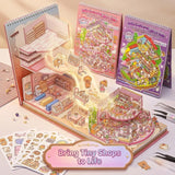 Miniature Worlds Sticker Activity Book for Kids | Random Theme DIY Mini House Scene Creator with Hundreds of Stickers, Tearable Pages & Reference Artwork | Creative Learning Toy (Pack of 1)
