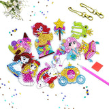 DIY Diamond Painting Sticker Kit for Girls, 15 Princess, Fairy & Unicorn Gem Art Stickers, 5D Diamond Art & Craft Kit with Colourful Rhinestones & Tools, Birthday Gift for Girls 6-12 Years