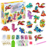 DIY Diamond Painting Sticker Kit for Boys, 15 Dinosaur Gem Art Stickers, 5D Diamond Art & Craft Activity Kit with Colourful Rhinestones & Tools, Birthday Gift for Boys 6-12 Years
