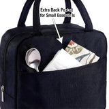 Kids Lunch Bag | Insulated Waterproof Tiffin Bag for School | Leakproof Nylon Lunch Box Bag for Kids Boys & Girls | Cartoon Design with Back Pocket  | Lightweight & Durable (Blue/Black)