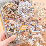 Miniature Worlds Sticker Activity Book for Kids | Random Theme DIY Mini House Scene Creator with Hundreds of Stickers, Tearable Pages & Reference Artwork | Creative Learning Toy (Pack of 1)