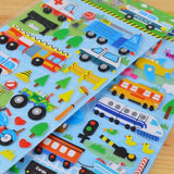 Crackles Transportation Stickers 8 Sheets with Car, Airplane, Steamship, Train, Motorcycle - PVC Transportation Stickers for Kids(Vehicle -8 Sheet Mix Design)