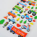 Crackles Transportation Stickers 8 Sheets with Car, Airplane, Steamship, Train, Motorcycle - PVC Transportation Stickers for Kids(Vehicle -8 Sheet Mix Design)