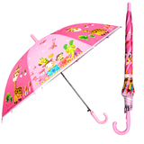 Kids Umbrella for Rain | Umbrella with Cute Cartoon Print | One Click Open | Child Safe Rounded Tips | Lightweight School Non-Foldable Stylish Umbrella for Boys & Girls and Women