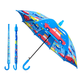 Crackles Kids PG Fabric Umbrella for Rain | Cute Cartoon Print | One Click Open | Telescopic Safety Cover | No Pinching Design | Lightweight Non-Foldable School Umbrella for Boys & Girls