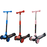 Foldable Kick Scooter for Kids | Skating Cycle Style Scooter with Adjustable Handle & Foldable Design Lightweight Ride-On Toy for Boys & Girls Outdoor Toy (Random Color )