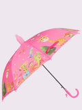 Crackles Kids PG Fabric Umbrella for Rain | Cute Cartoon Print | One Click Open | Telescopic Safety Cover | No Pinching Design | Lightweight Non-Foldable School Umbrella for Boys & Girls