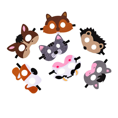 Crackles Kids Colorful Animal Felt Masks Party Favors for Kid - Safari Party Supplies- Great Idea for Petting Zoo | Farmhouse | Jungle Safari Theme Birthday Party Mix pack of 12 masks