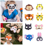 Crackles Kids Colorful Animal Felt Masks Party Favors for Kid - Safari Party Supplies- Great Idea for Petting Zoo | Farmhouse | Jungle Safari Theme Birthday Party Mix pack of 12 masks