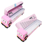 Space Or Unicorn Printed Plastic Pencil Box with Moving Tyres and Sharpner for Boys/ Girls Perfect and Childern Gifting