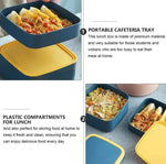 Modern Design Square Shape Double Layer Lunch Box with 1 Spoon