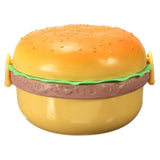 Burger Shape Double Layer Plastic Lunch Box with Spoons Perfect for Salads, Sandwiches and Snacks