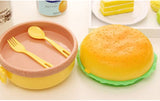 Burger Shape Double Layer Plastic Lunch Box with Spoons Perfect for Salads, Sandwiches and Snacks