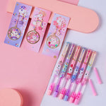 Cute Unicorn Glittery Fountain Pen Set With Book Mark For Girls Stationery Writing Set For Kids (2 Pens, 4 Refills and 1 Bookmark)- Multi Color