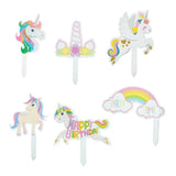 Unicorn Cake Topper Cup Cake Topper - Pack of 2, Each Pack has 6 Toppers