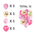 Pink Marble Balloons Set with Confetti Balloons for Birthday, Anniversary, Weddings, Engagement, House Warming Decoration | Party Balloons (Marble Balloons-Pink Pack of 12)