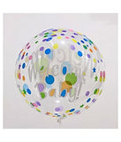 Transparent 20 inch Bobo Balloons Transparent Balloon with Polka Dots and Welcome Baby Printed Balloons Helium Balloon - Pack of 2