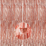 Matte Finish Metallic Rose Gold Tinsel Fringe Party Backdrop Curtains, 3 ft x 6 ft for Birthday, Anniversaries, Graduation, Retirement, Baby Shower, New Year Decoration- Pack of 1